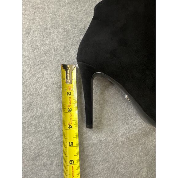 Michael Kors Whitley Black Suede Peep Toe Ankle Booties Size 7 Stiletto Heel - Picture 8 of 8